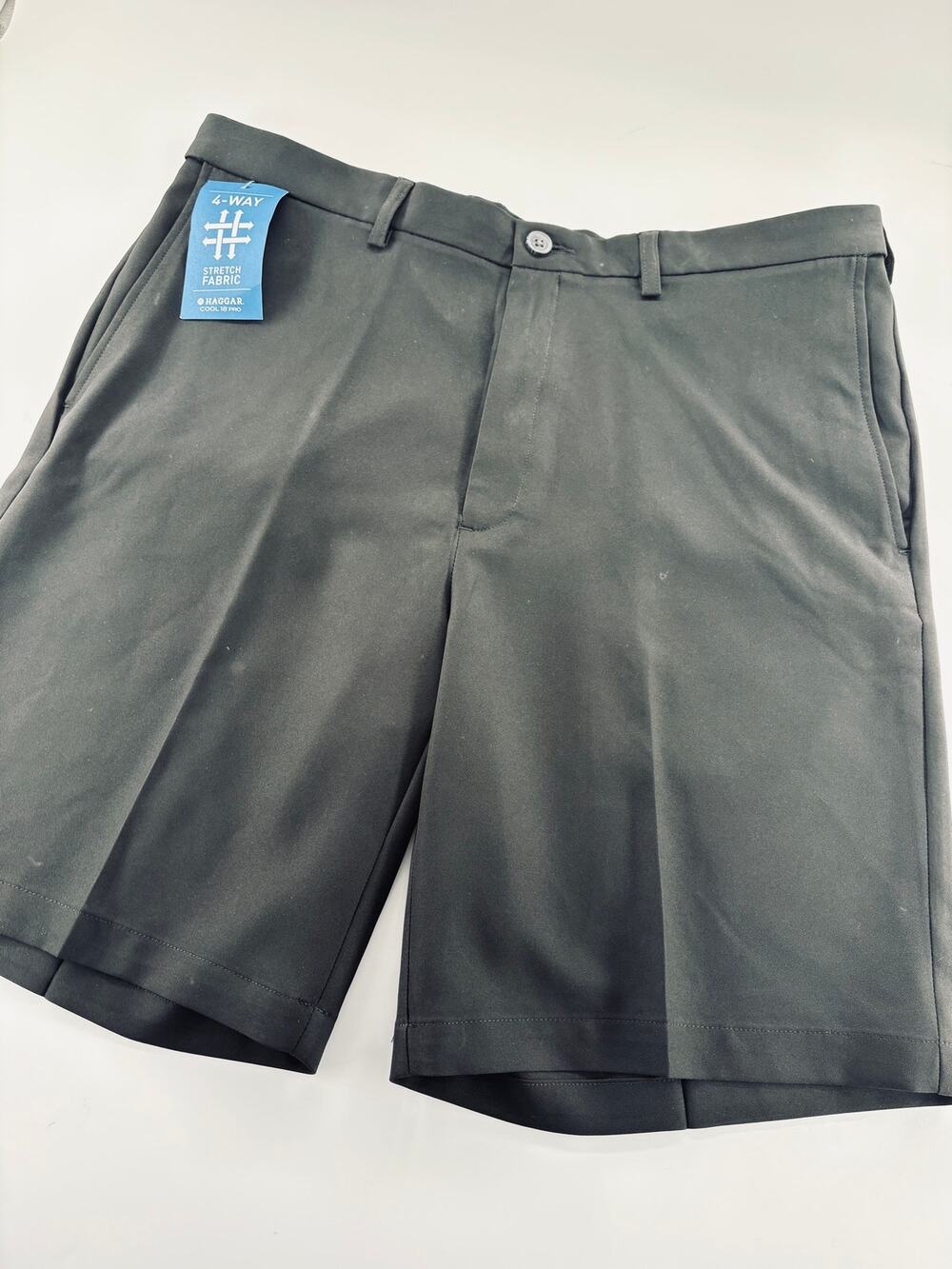 Haggar Cool 18 Pro Short Men's Size 38W Black NWT Golf Shorts Expandable Waist